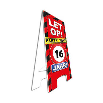 Straatbord Waarschuwingsbord 16 jaar verjaardag - 58 cm - Feestdecoratieborden