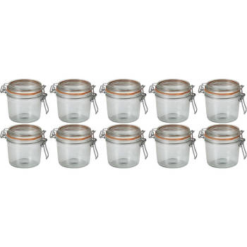 10x Luchtdichte weckpotten transparant glas 350 ml - Weckpotten