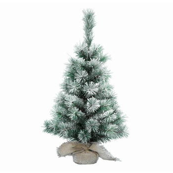 Everlands mini kerstboom - 35 cm - met sneeuw - Kunstkerstboom