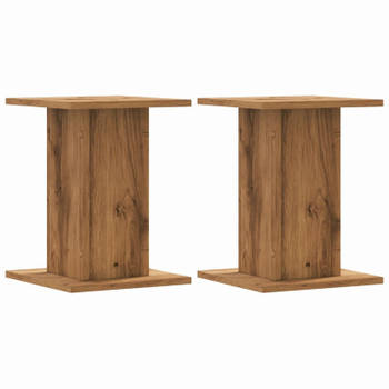 vidaXL Plantenstandaards 2 st 30x30x40 cm hout artisanaal eiken