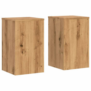 vidaXL Plantenstandaards 2 st 30x30x50 cm hout artisanaal eiken