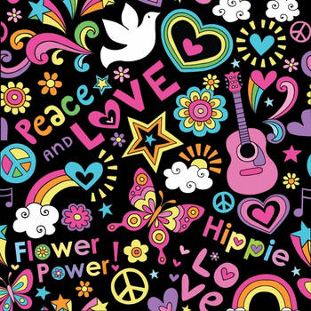 25x stuks Hippie Flower Power thema bierviltjes - Bierfiltjes