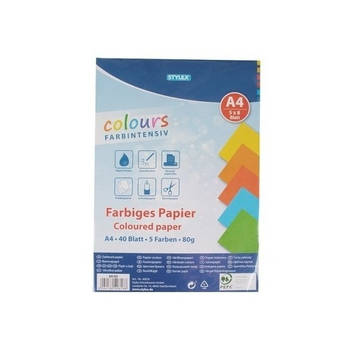 120 velletjes gekleurd tekenpapier A4 - Hobbypapier