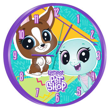 Paarse klok van Littlest Pet Shop voor kinderen 25 cm - Wandklokken