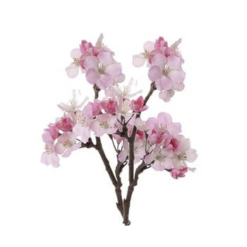 Set van 2x stuks roze appelbloesem kunstbloem/tak met 17 bloemetjes 36 cm - Kunstbloemen