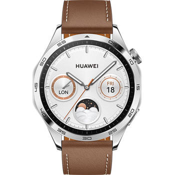 Huawei - Watch GT 4 - 46mm - Zilver/Bruin