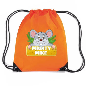 Mighty Mike de muis trekkoord rugzak / gymtas oranje voor kinderen - Gymtasje - zwemtasje