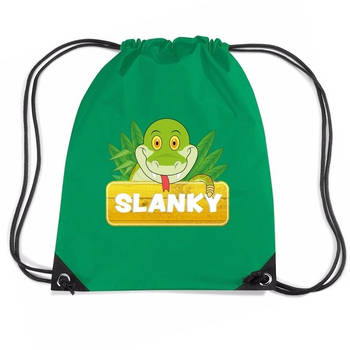 Slanky de Slang trekkoord rugzak / gymtas groen voor kinderen - Gymtasje - zwemtasje