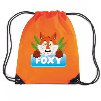 Foxy de Vos trekkoord rugzak / gymtas oranje voor kinderen - Gymtasje - zwemtasje