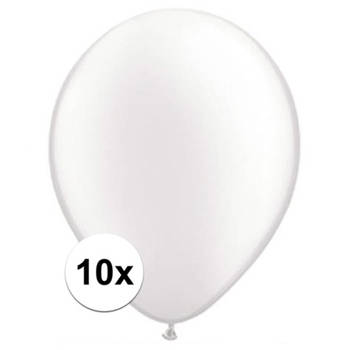 Parel witte Qualatex ballonnen 10 stuks - Ballonnen