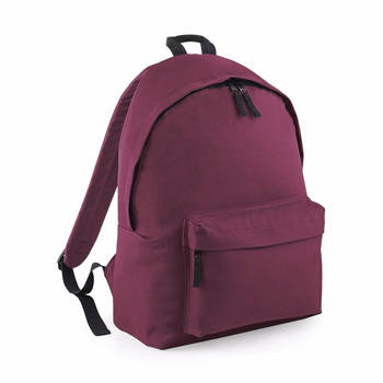 School/sport rugtas met voorvak - bordeaux rood - Rugzak vrije tijd - Schooltas - Gymtas - 18 Liter - Rugzak