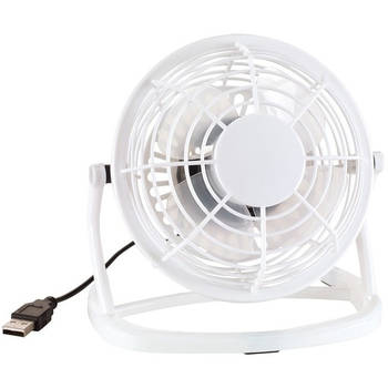 Bureau ventilator met USB wit - Ventilatoren