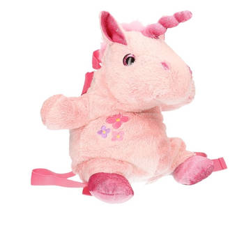 rugzak - unicorn - Roze - zachte pluche - 33 x 18 cm - eenhoorn - Rugzak - kind