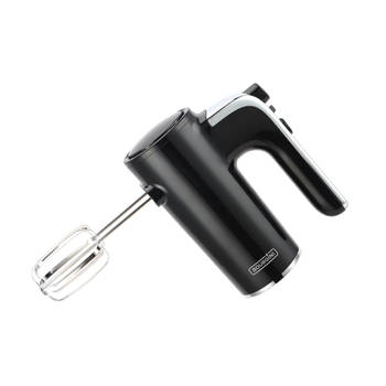 Bourgini Retro Handmixer - 5 snelheden en turbofunctie - RVS deeghaken en gardes - Zwart