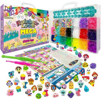 BRANDANI - Rainbow Loom Mega Combo Set - Armband maken - Loom met 5600 elastieken - Bedels en kralen - CD00101