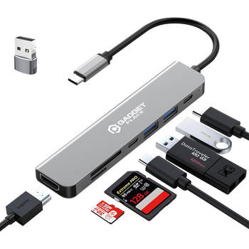 Gadgetplace USB Hub 3.0 met HDMI Poort incl. USB Adapter - 7 Poorten - 5GBps - USB splitter