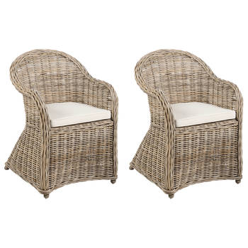 Beliani SUSUA II - Fauteuil-Beige-Rotan