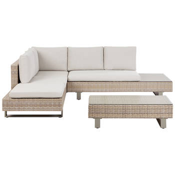 Beliani LANCIANO - Loungeset-Wit-PE rotan