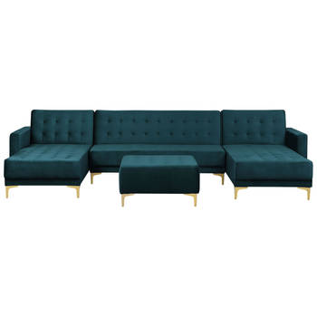 Beliani ABERDEEN - Modulaire Sofa-Groen-Fluweel