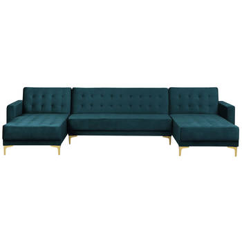 Beliani ABERDEEN - Modulaire Sofa-Groen-Fluweel