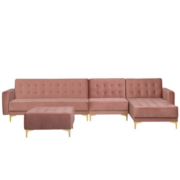 Beliani ABERDEEN - Modulaire Sofa-Roze-Fluweel