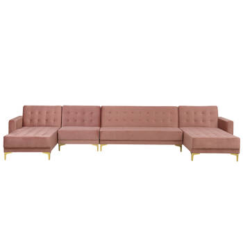 Beliani ABERDEEN - Modulaire Sofa-Roze-Fluweel