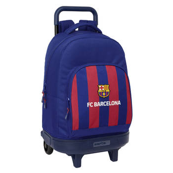 Schoolrugzak met Wielen F.C. Barcelona 24/25 Kastanjebruin Marineblauw 33 x 45 x 22 cm