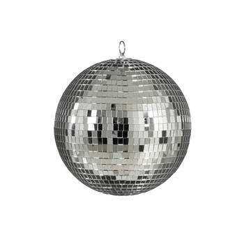 House of Seasons Grote discobal kerstbal - zilver - 25 cm - foam - Kerstbal