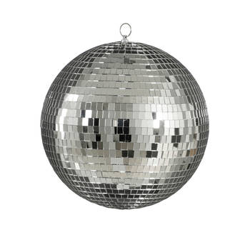 House of Seasons Grote discobal kerstbal - zilver - 30 cm - foam - Kerstbal