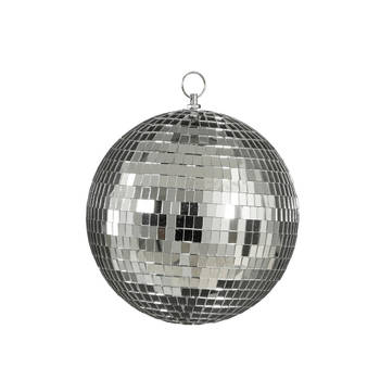 House of Seasons Grote discobal kerstbal - zilver - 20 cm - foam - Kerstbal