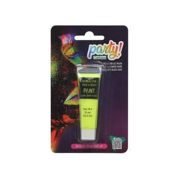 Atosa grimeer schmink - Glow in the Dark - neon geel - 14 gram - carnaval/verkleed thema - Schmink