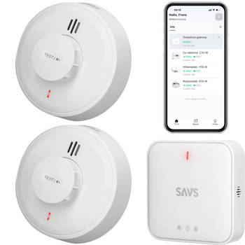 SAVS LinkSmart bundel - 2 Hittemelders en Base Station