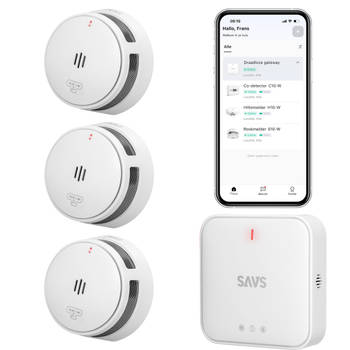 SAVS LinkSmart bundel – 3 Rookmelders en Gateway