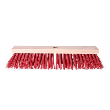 Buemag Bezemkop - Elaston - rood - hout - hard - 40 cm - 24mm - straatbezem/buitenbezem - Bezem