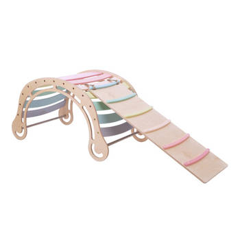 Houten XXL Waldorf Rocker met Klimmuur - Pastel