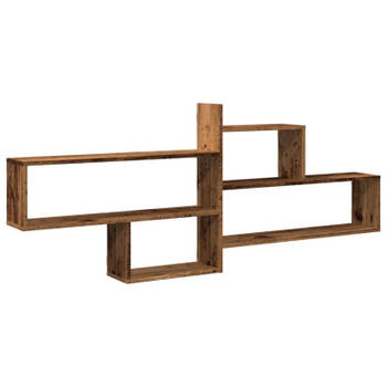 vidaXL Wandschap 167,5x18x68 cm bewerkt hout oud houtkleurig