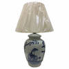 Bureaulamp DKD Home Decor Blauw Wit Porselein Olifant (40 x 40 x 60 cm)