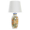 Bureaulamp DKD Home Decor Keramisch Linnen Wit (34 x 34 x 67 cm)