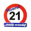 Hulde stopbord 21 jaar verjaardags cadeau/versiering - Feestdecoratieborden