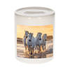 Foto wit paard spaarpot 9 cm - Cadeau paarden liefhebber - Spaarpotten