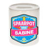 Vrolijke kinder spaarpot voor Sabine - Spaarpotten