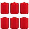 6x Kaarsen rood 6 x 8 cm 29 branduren sfeerkaarsen - Stompkaarsen