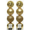 8x Kunststof kerstballen mix licht goud 10 cm kerstboom versiering/decoratie - Kerstbal