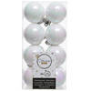 Decoris kleine kerstballen - 16x st - wit parelmoer - 4 cm - kunststof - Kerstbal