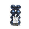 Decoris kleine kerstballen - 16x st - donkerblauw - 4 cm - kunststof - Kerstbal