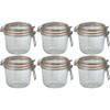 6x Luchtdichte weckpotten transparant glas 500 ml - Weckpotten