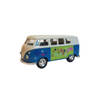 Speelauto Volkswagen hippiebusje print blauw 15 cm - Speelgoed auto's