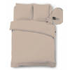 iSleep Dekbedovertrek Perkal - Medium Beige - 1-Persoons 140x200/220 cm