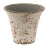 HAES DECO - Bloempot Ø 12x11 cm Roze Beige Keramiek Rond Bloemen Bloempot binnen Plantenpot Plant pot