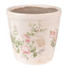 HAES DECO - Bloempot Ø 17x16 cm Roze Beige Keramiek Bloemen Bloempot binnen Plantenpot Plant pot